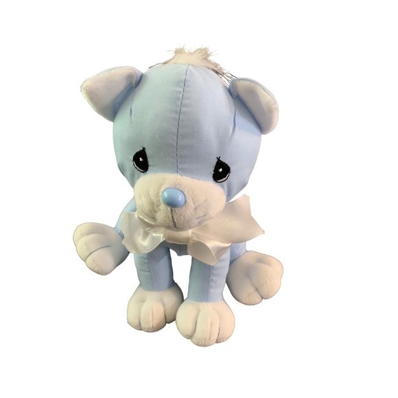 Precious Moments Tender Tails Plush Blue Cat Kitten Kitty 1998 Vintage 7 in Tall - Picture 1 of 6